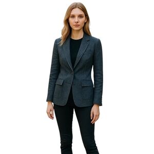 Banana Republic Wool Casual Blue Blazer Jacket 2 Petite Preowned